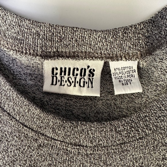 Chico’s Design black white gray sweatshirt pullover top size 1 (8) - Picture 4 of 9